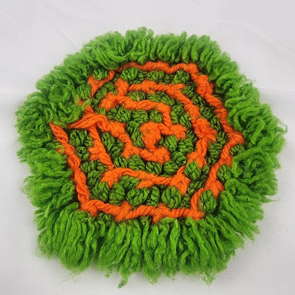 Vintage Handmade Crocheted‎ Lot of 10 Hot Pads Pot Holders 8 Coasters With Stand